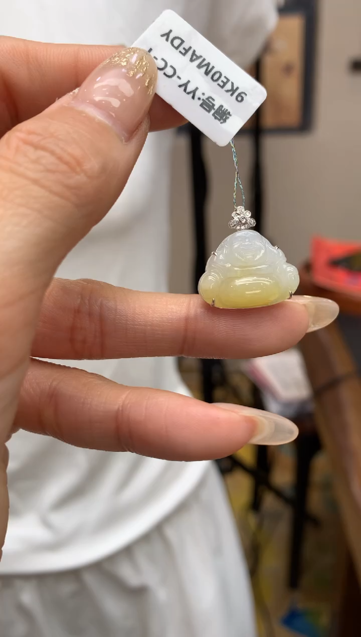 【闪购商品】翡翠颈饰18K金镶嵌佛公