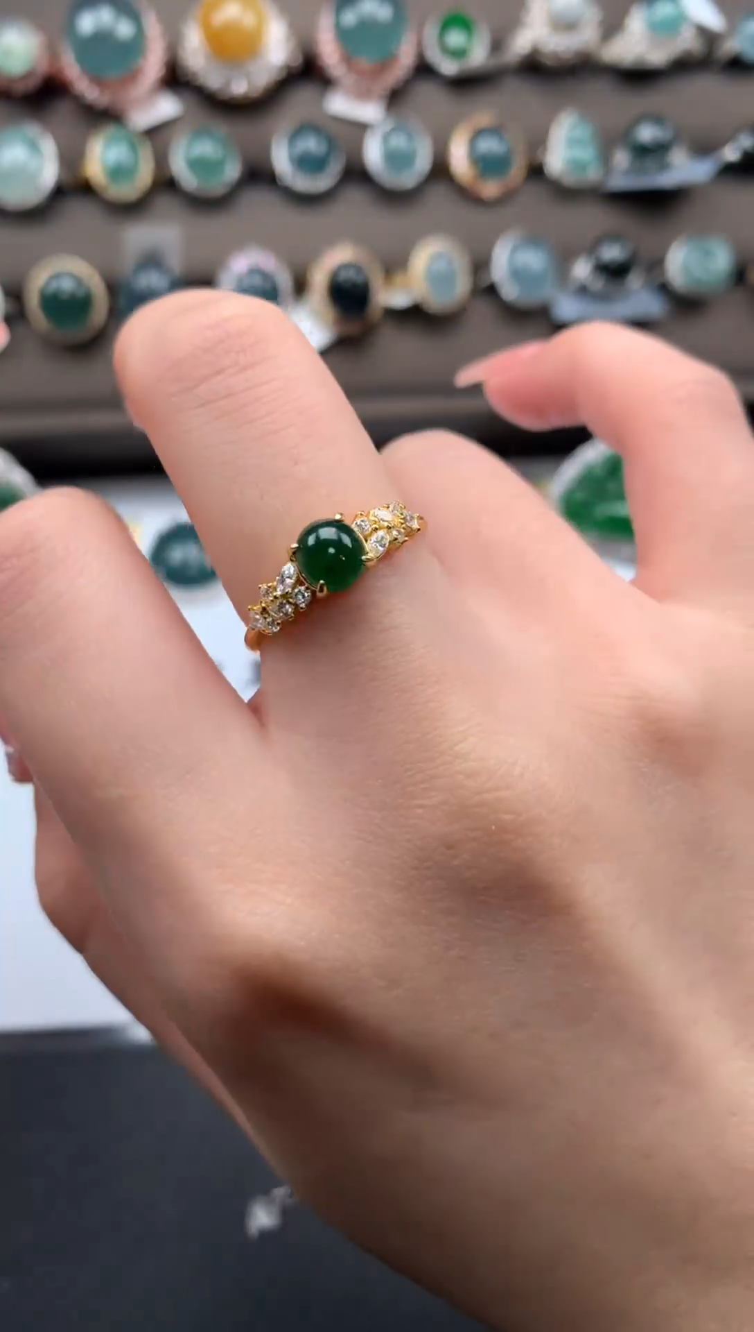 【闪购商品】翡翠戒指银S925镶嵌51412