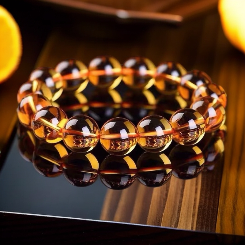 收藏级巴西黄水晶手链男女通用本命年礼物佳品