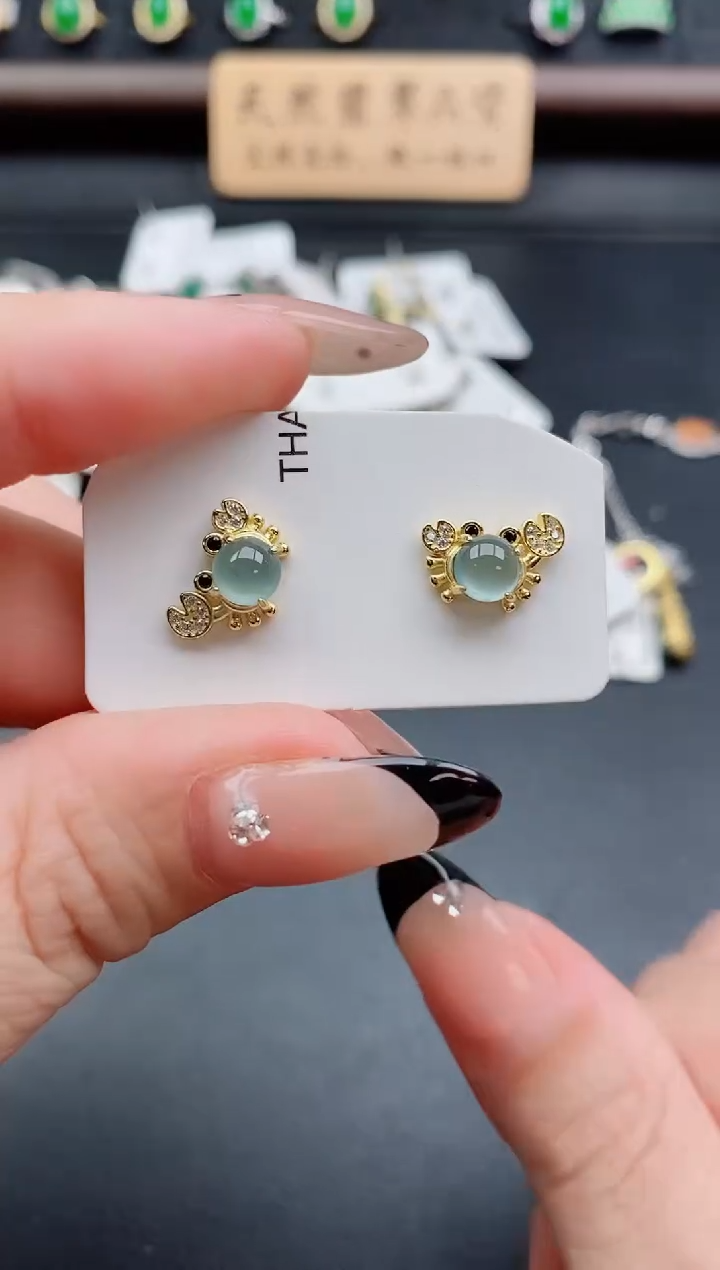 银S925镶嵌戒指翡翠1