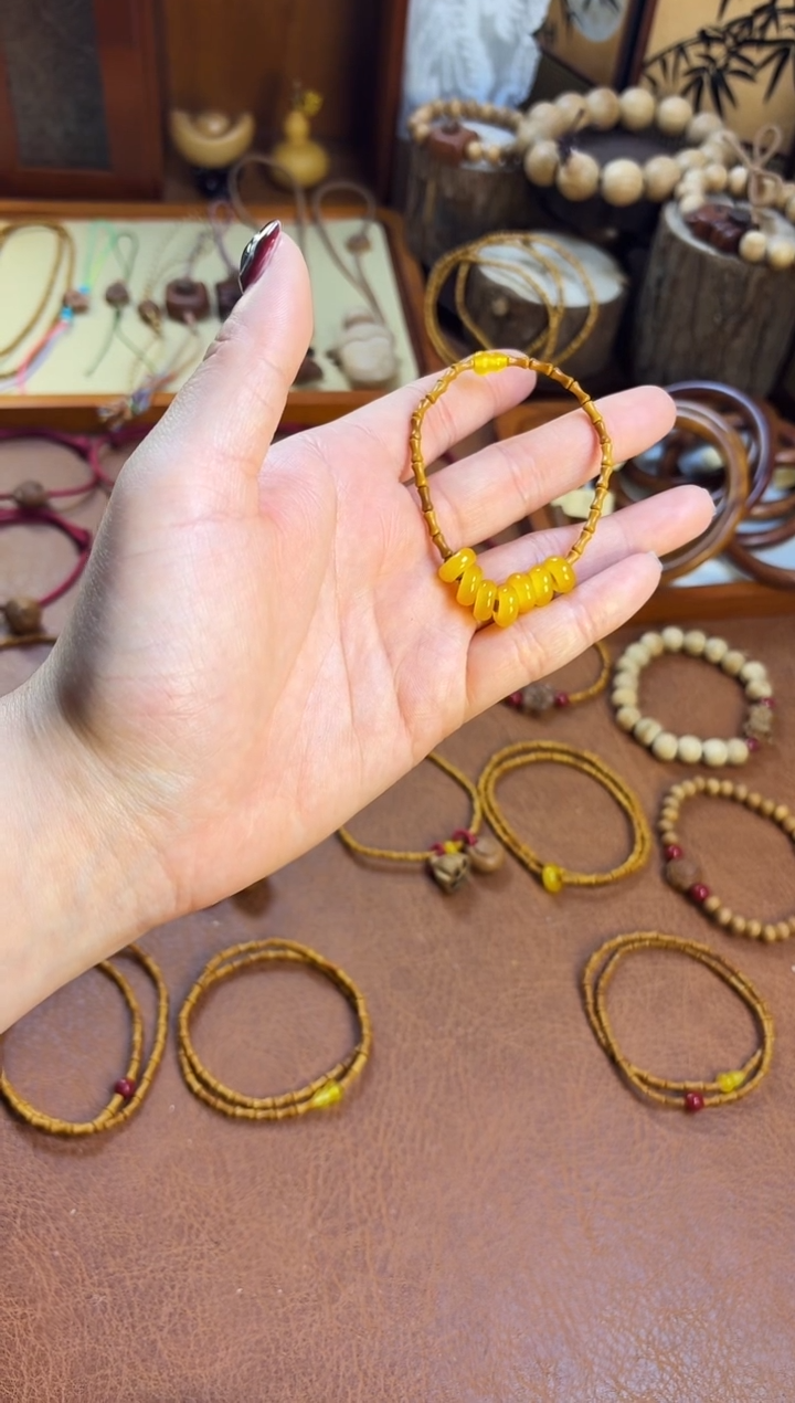 手串桃核桃源行 竹节七宝福禄