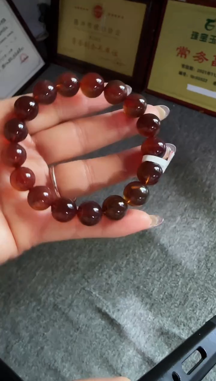 手串琥珀未镶嵌#9缅甸琥珀紫罗兰手串13mm