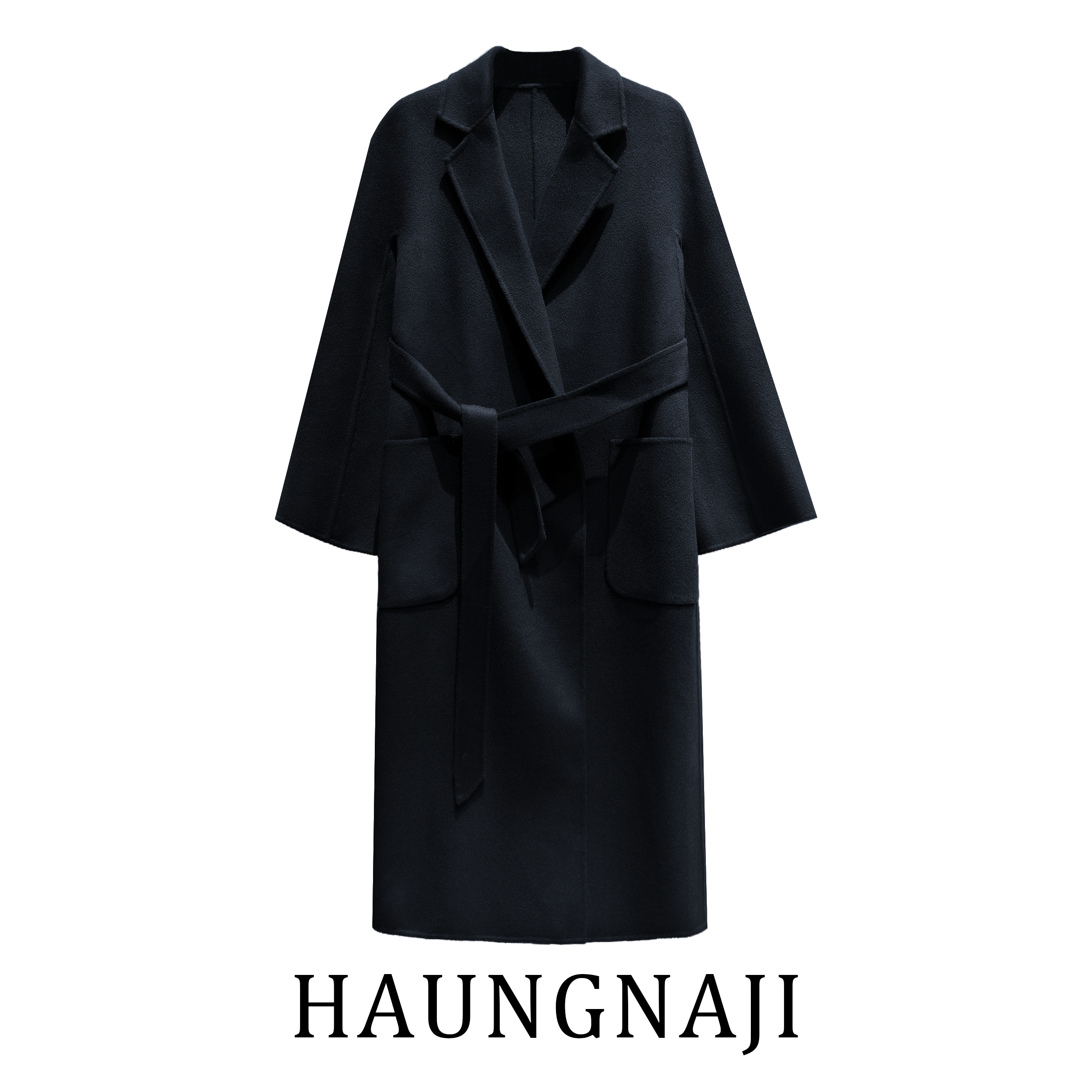 【妙妙精选】HUANGNAJI长款无扣时尚气质设计感山羊绒大衣Y313-2