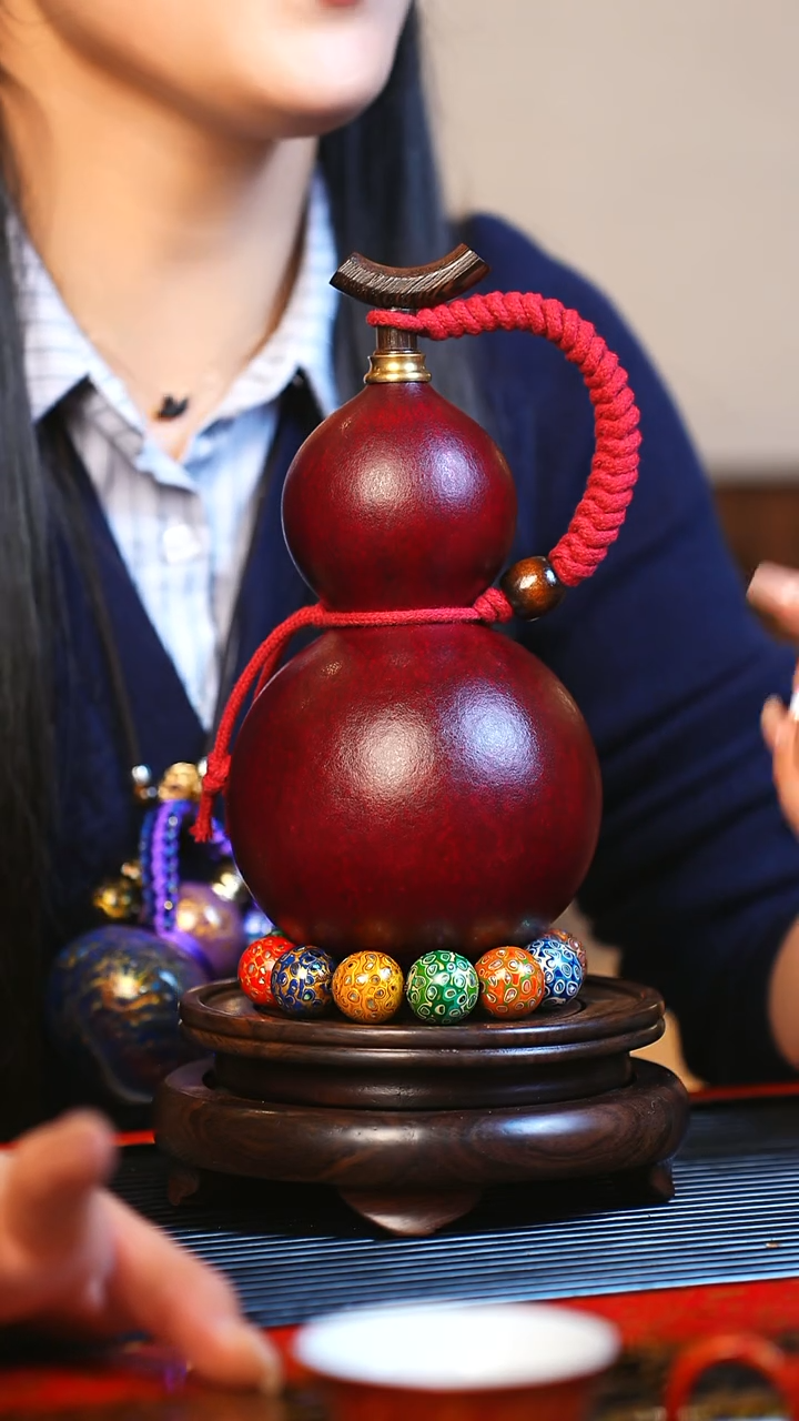 【闪购商品】JQ013大漆酒葫芦不包手串及旋转底座