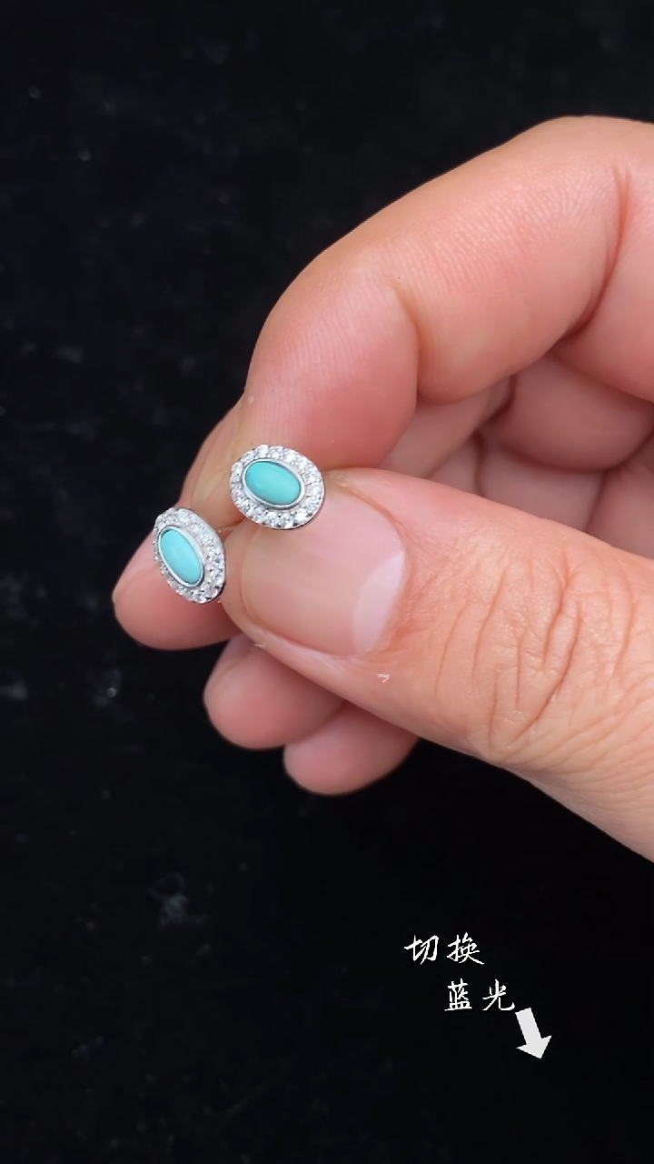 银S925镶嵌和田玉耳饰多样性发一