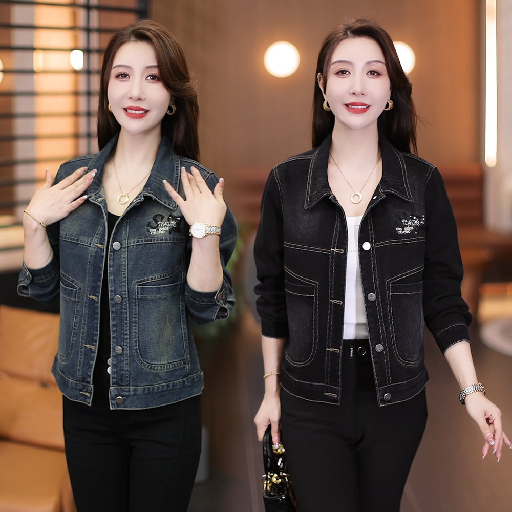 女士休闲短款牛仔外套2025新款百搭时尚水洗夹克气质修身复古外套