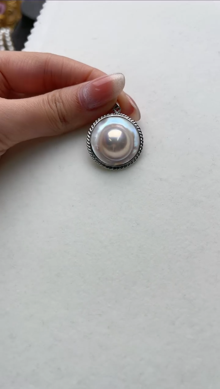 【闪购商品】拼合珍珠（马贝珠）吊坠(不含链)合金aw8662