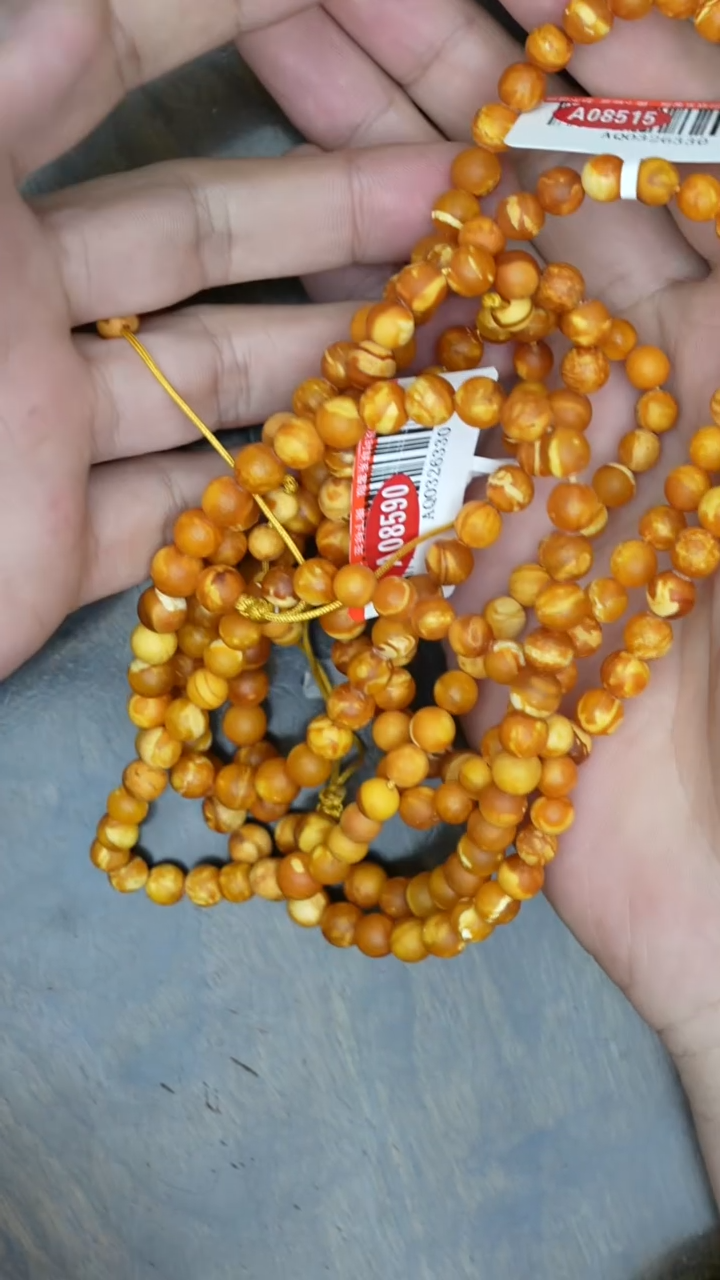 【闪购商品】琥珀裸石未镶嵌橘皮老花蜡108多圈多样性发其一