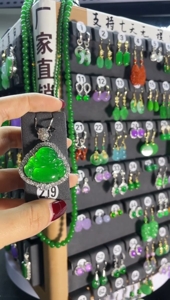 【闪购商品】翡翠耳饰银S925镶嵌219..