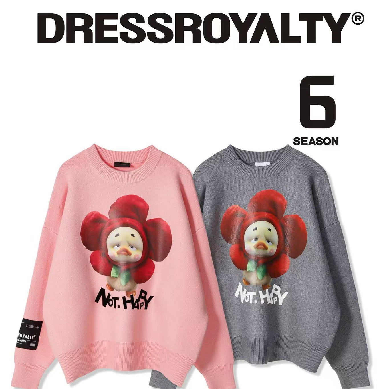 -Y-花鸭萌宠毛衣秋冬时尚百搭韩潮毛衣-2100078