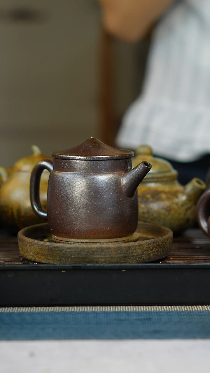 茶壶紫砂柴烧紫砂天青渔翁