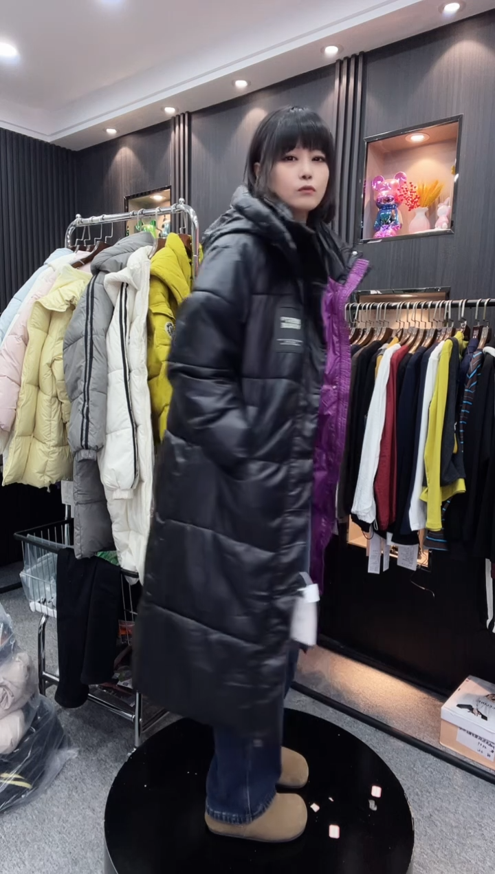 8718长款棉服---均码