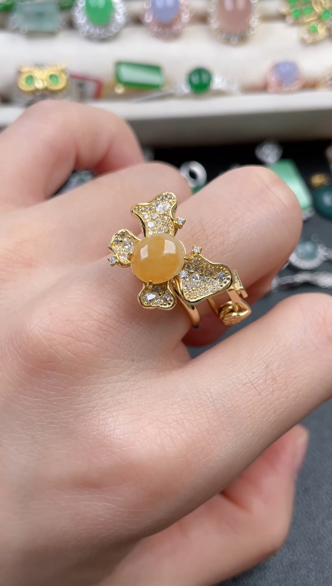 银S925镶嵌戒指翡翠89 三用款 