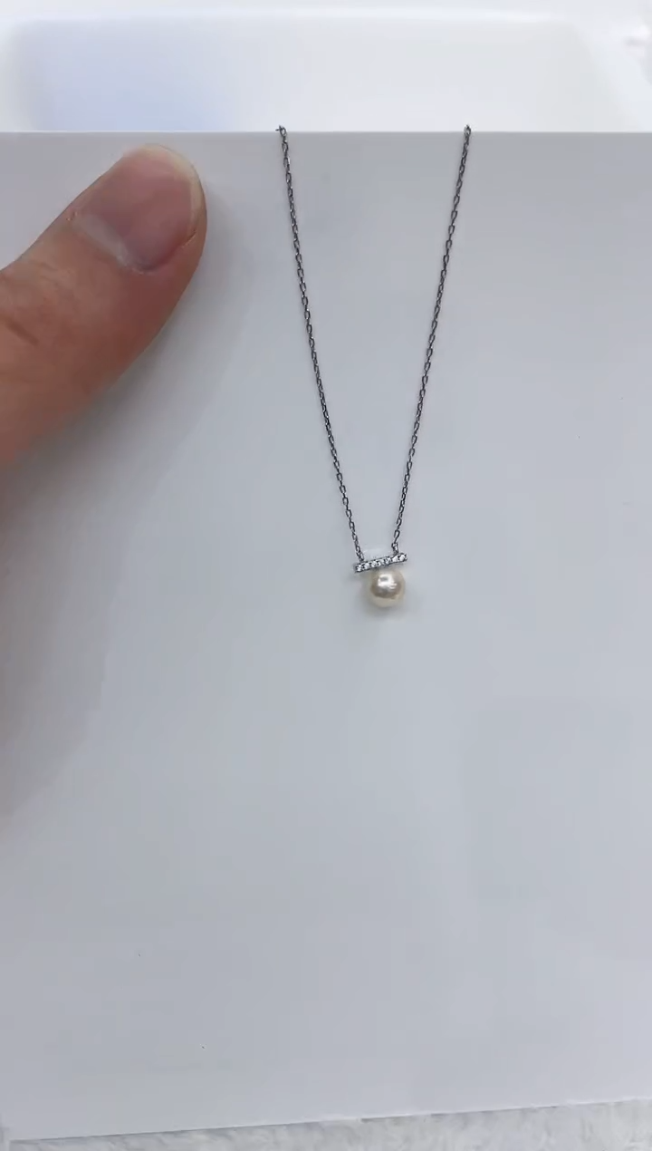 【闪购商品】海水珍珠颈饰银S925镶嵌海水珍珠项链