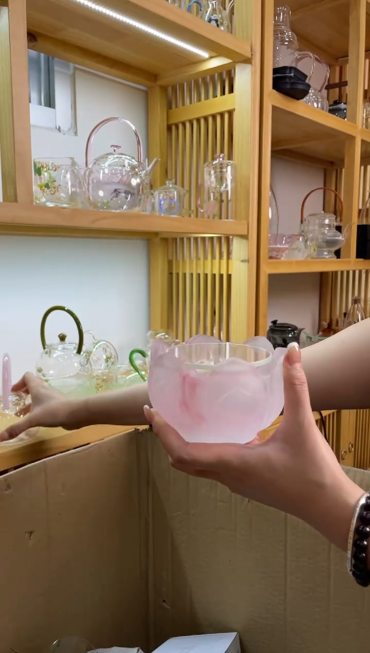琉璃温茶器粉色莲花