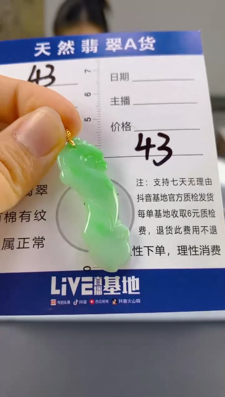 【闪购商品】翡翠颈饰18K金镶嵌天然A货翡翠