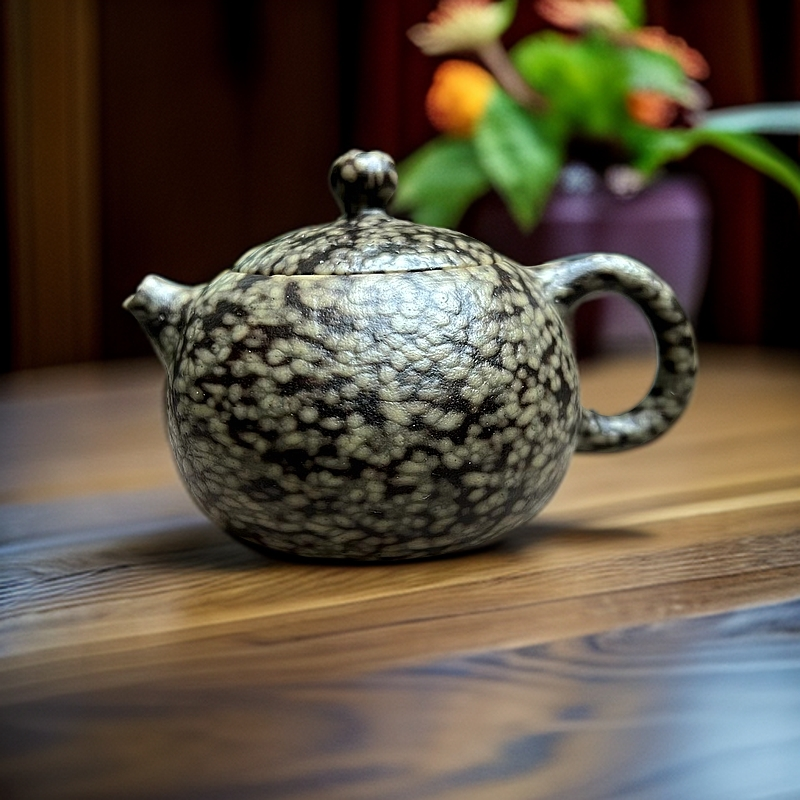 原石制品米粒石茶壶纯手工打磨整石整掏透光款150ML茶壶茶具