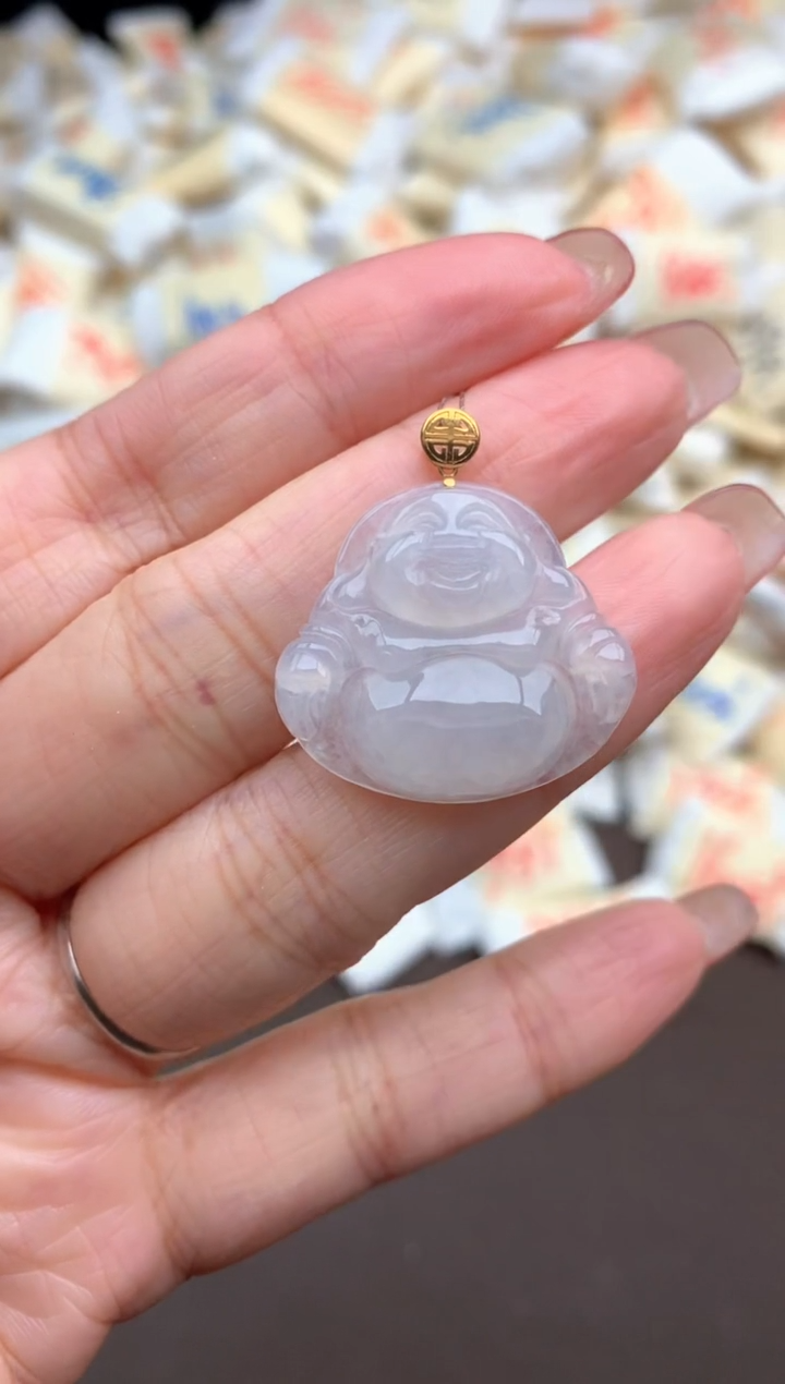 【闪购商品】翡翠挂件18K金镶嵌一
