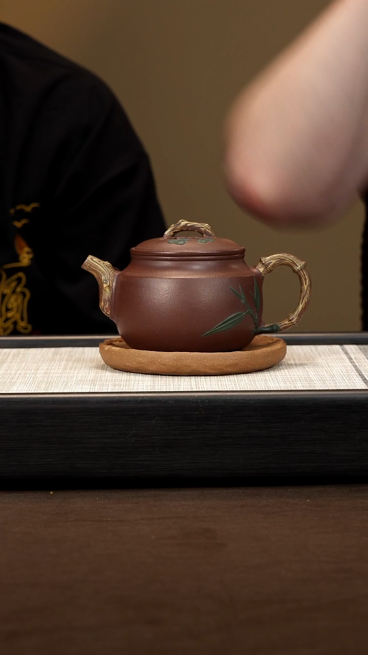 茶壶紫砂【P006】三友壶300c+小壶承