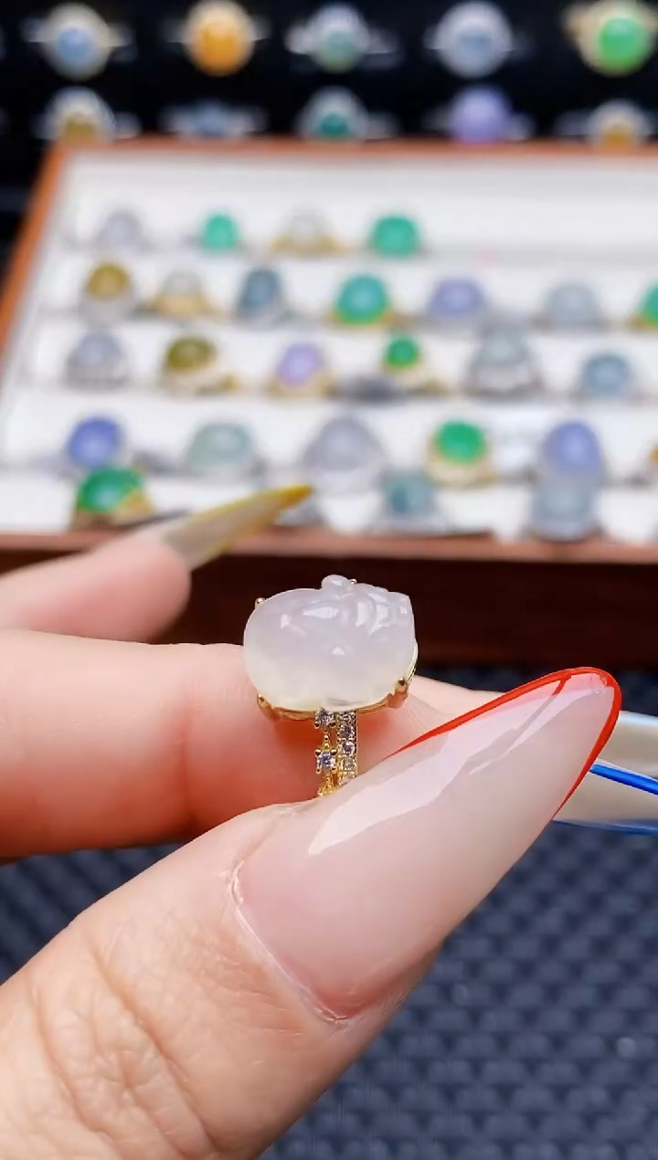 银S925镶嵌戒指翡翠2257