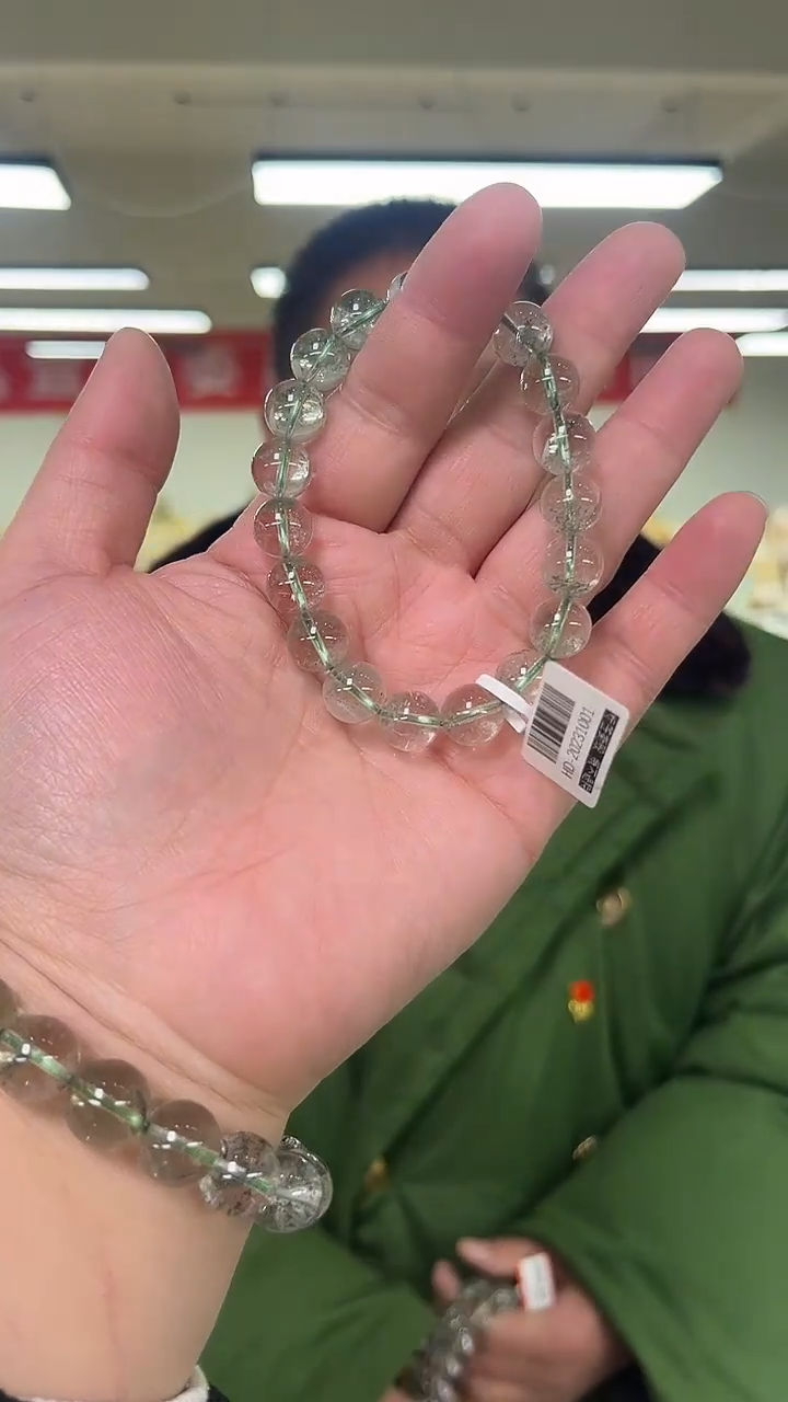 【闪购商品】绿水晶手链未镶嵌天然绿幽灵手串多样性发一10mm