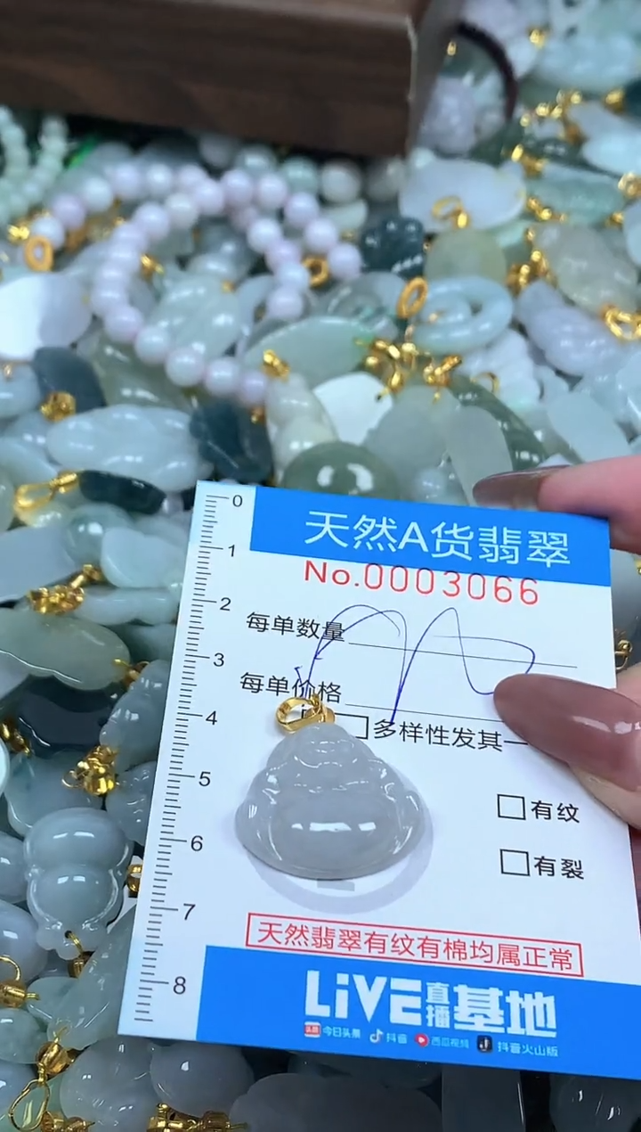 颈饰未镶嵌翡翠净货挂件-3066