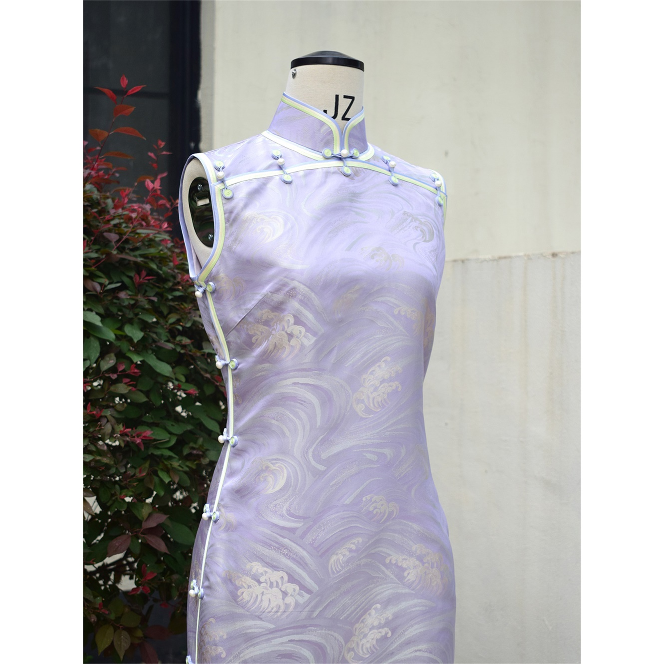 古醒简慧旗袍【涟漪】宋锦25姆米优雅透气手工旗袍GXJ16001-3-133