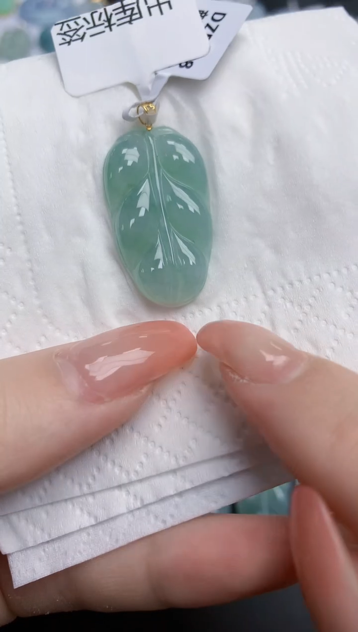 【闪购商品】翡翠颈饰18K金镶嵌天然缅甸翡翠A货