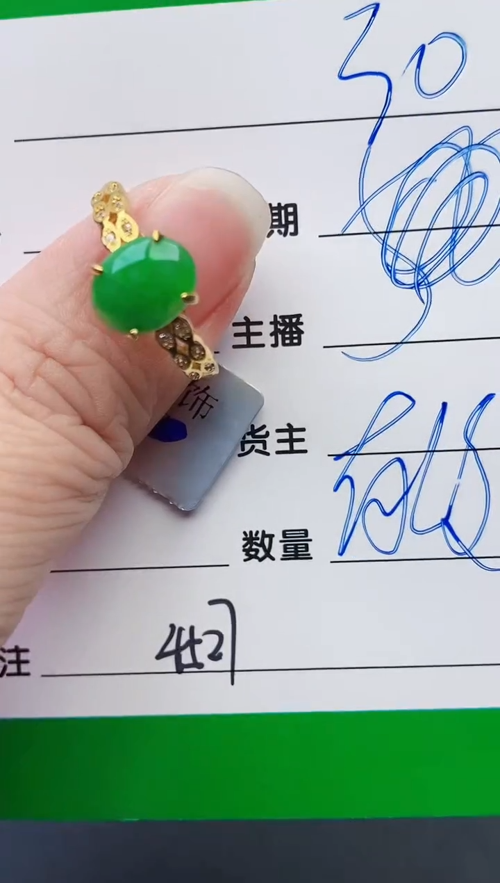 颈饰银S925镶嵌翡翠4527