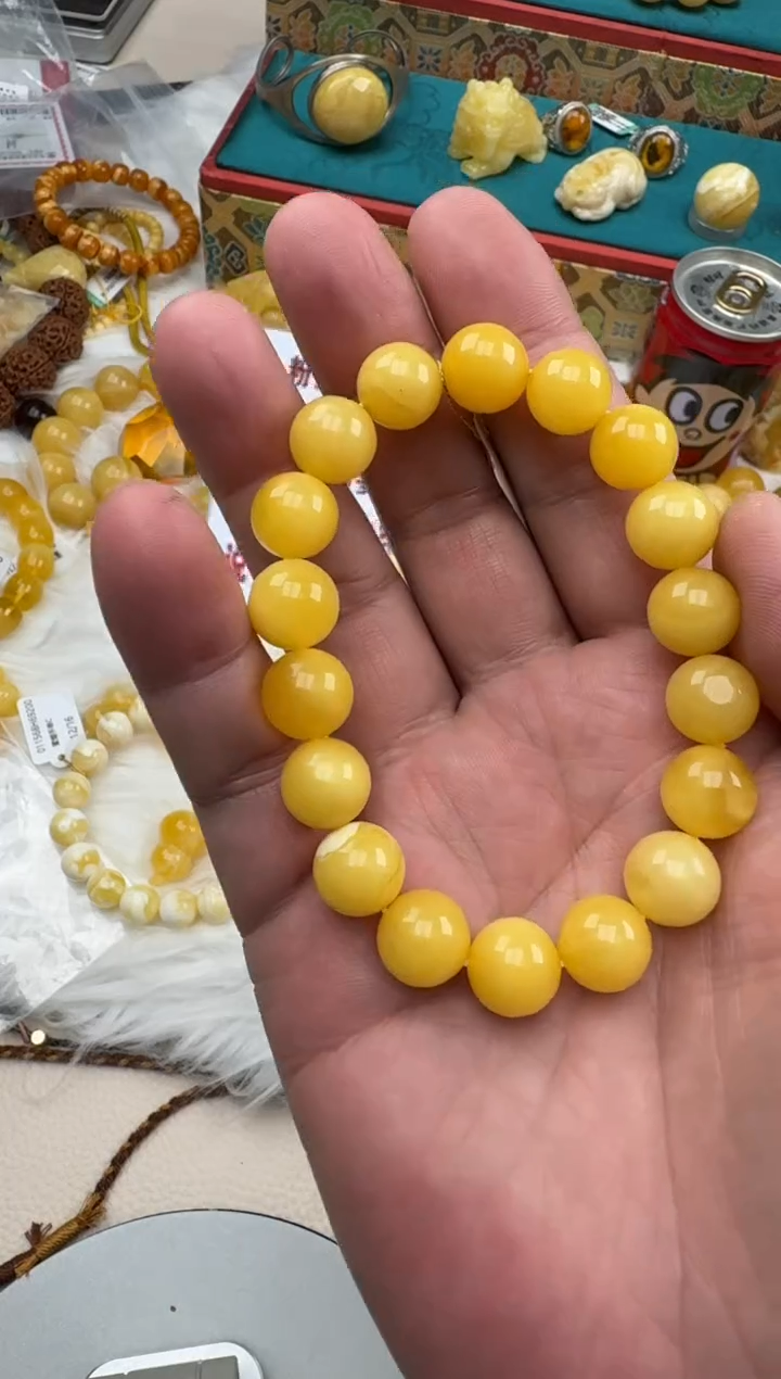 琥珀未镶嵌珠宝奇石11+手串浓蜡·HZ168