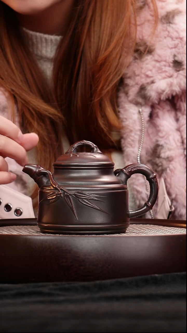 茶壶紫砂宜兴紫砂壶竹鼎