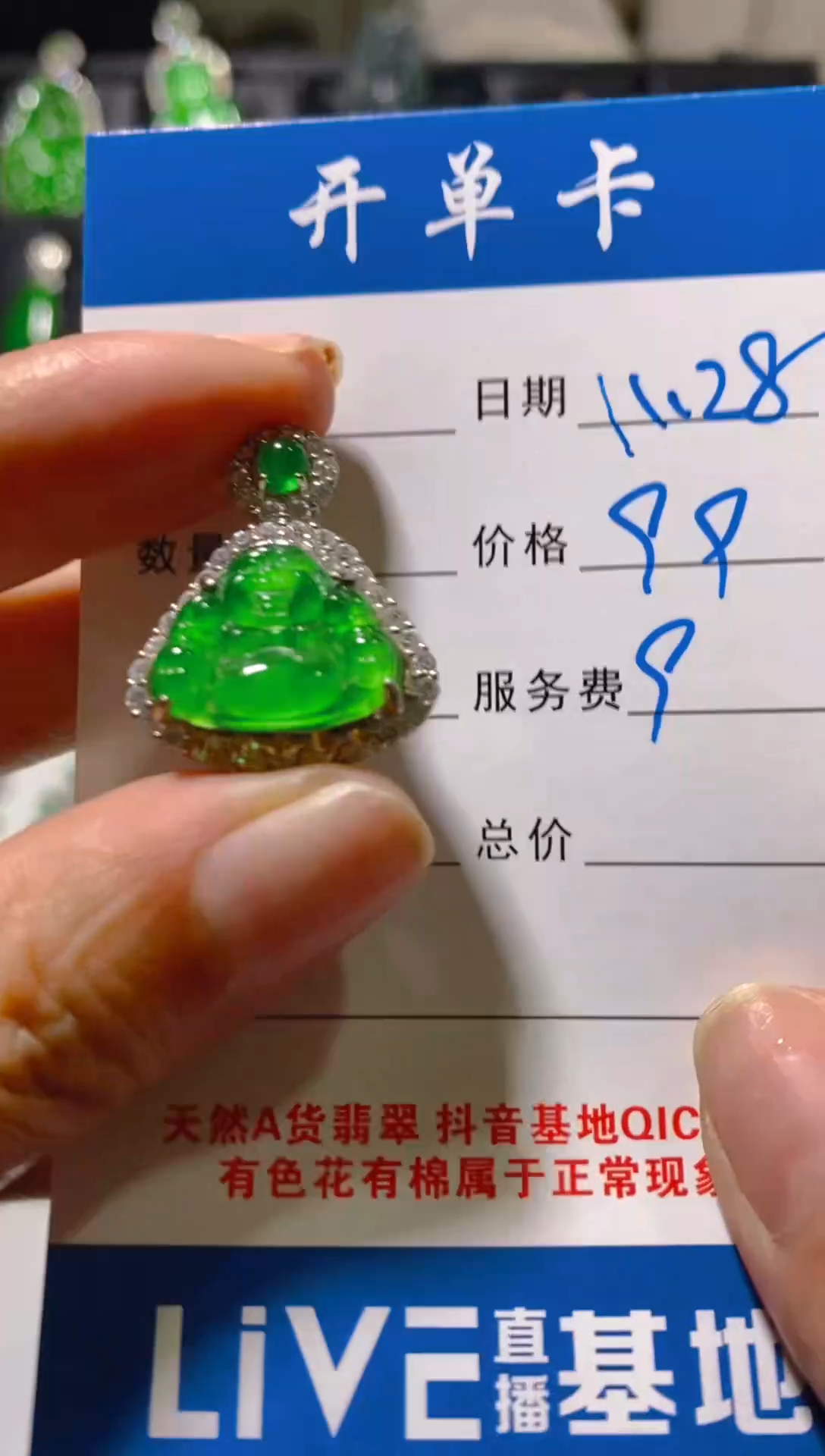 颈饰未镶嵌翡翠天然A货翡翠 假一罚四