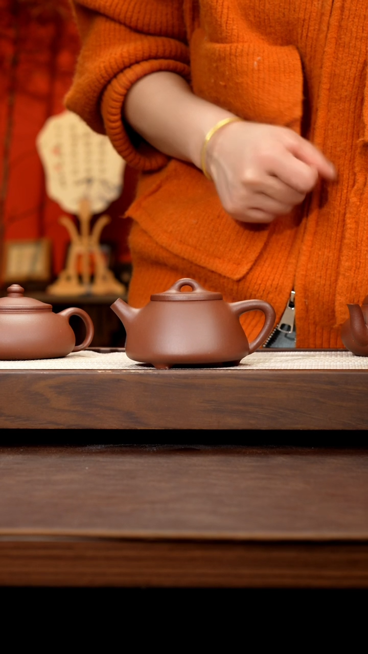 【闪购商品】紫砂茶壶羊角山紫泥平盖石瓢170cc左右