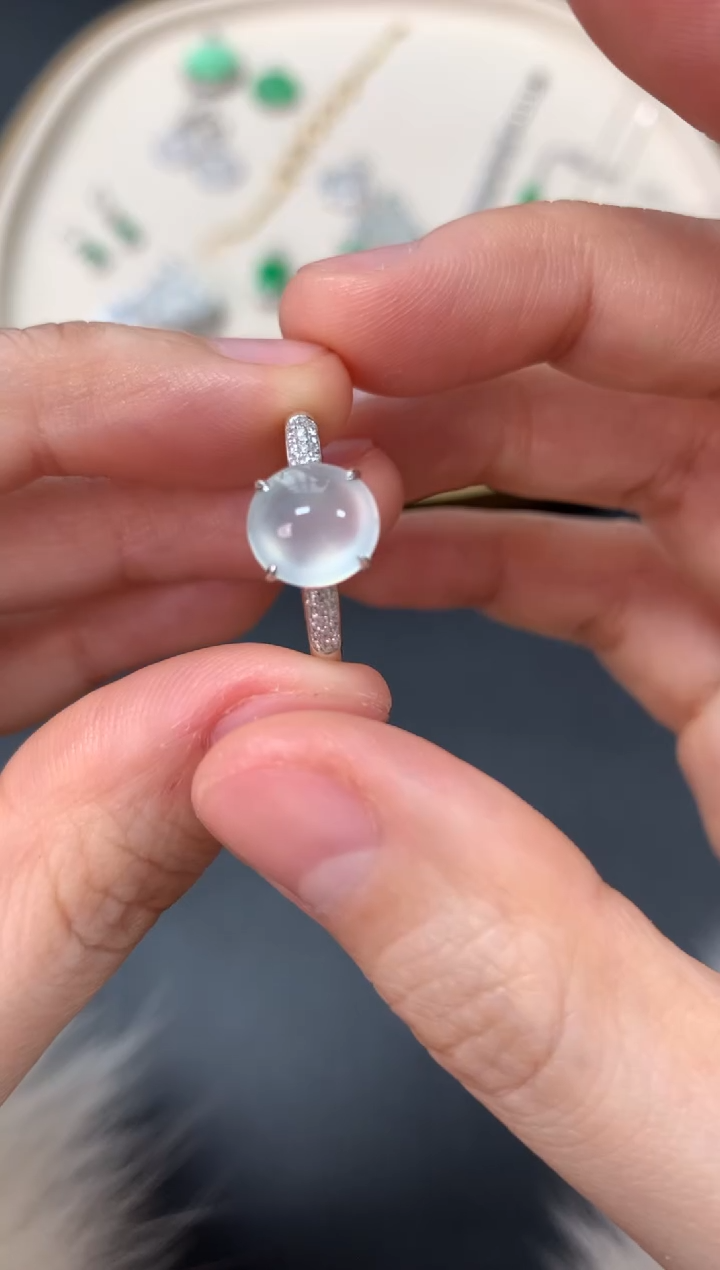 【闪购商品】翡翠戒指18K金镶嵌戒指6800