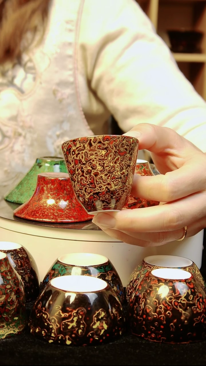 【闪购商品】大瓷瓷胎犀皮漆工艺主人杯