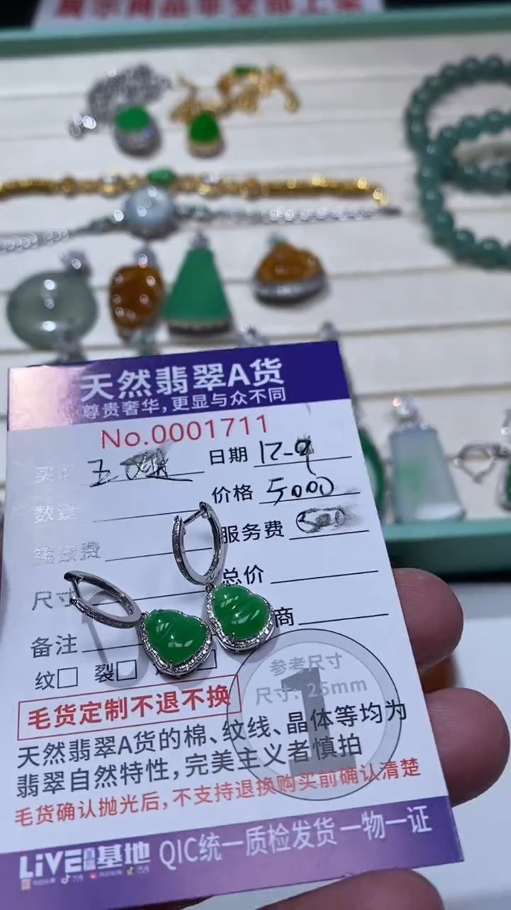 吊坠(不含链)18K金镶嵌翡翠1