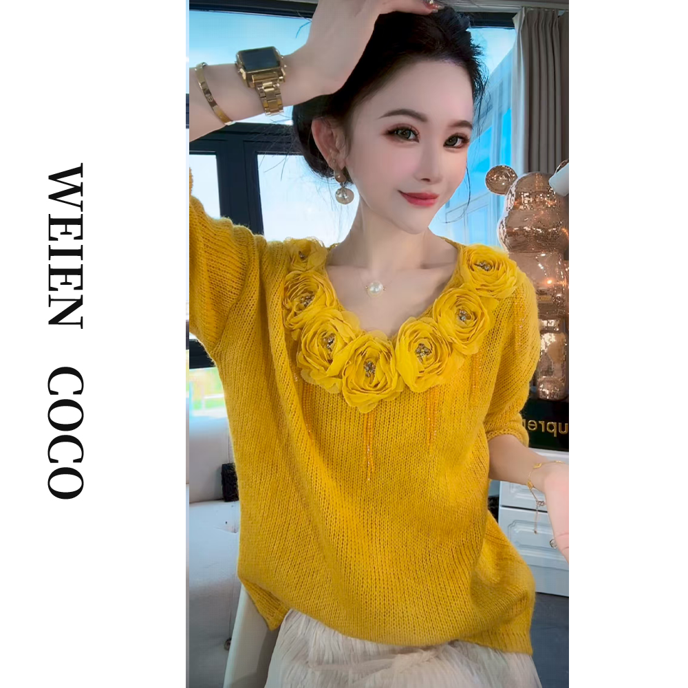 【薇恩COCO】毛衣时尚修身长袖针织套头上衣新款S5493