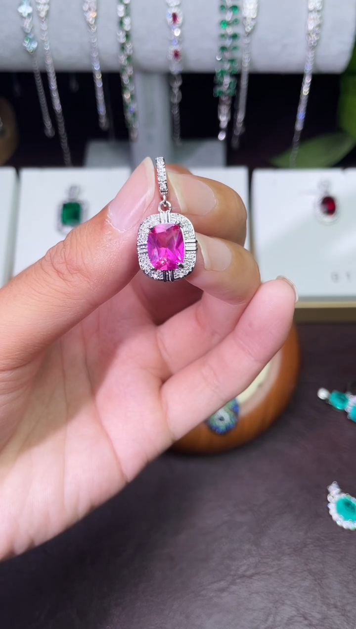 合金合成钻石热粉吊坠