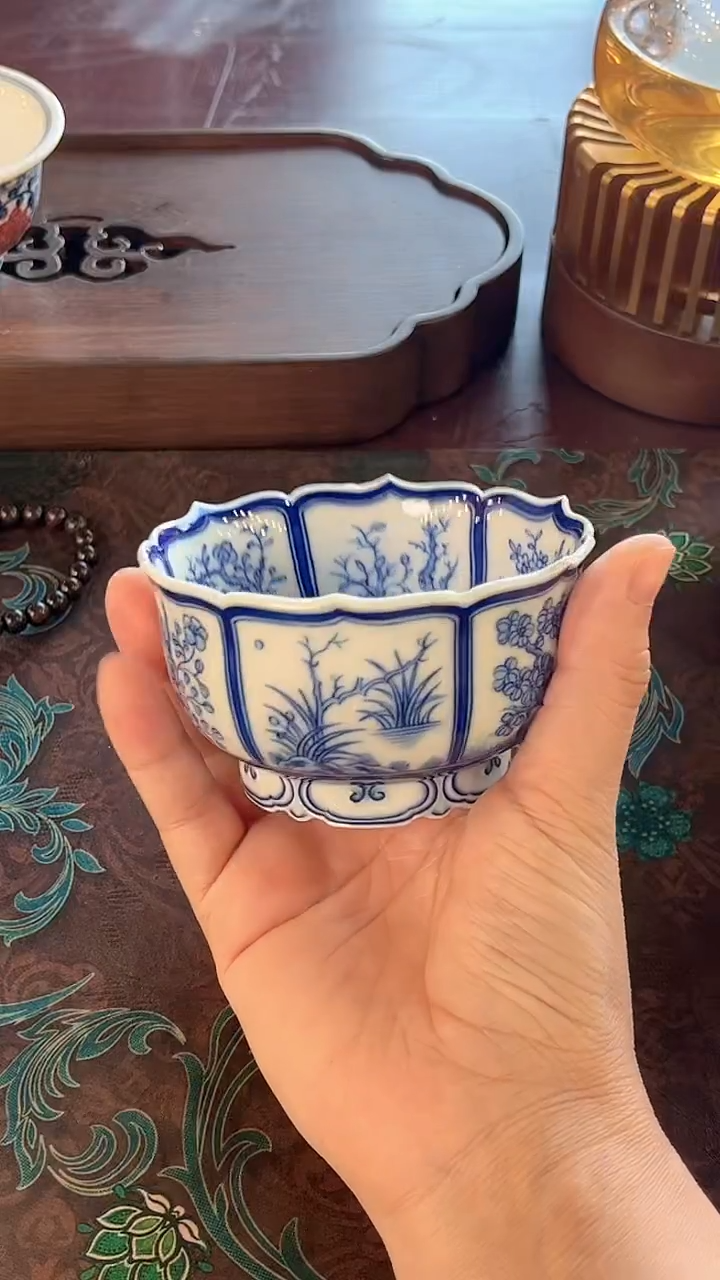 看*镹曰陶手工手绘制作茶具花神