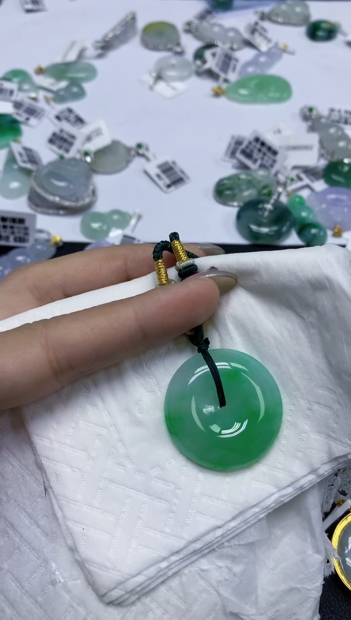 颈饰未镶嵌翡翠禹*天然缅甸翡翠A货百元以上9元证书费自理