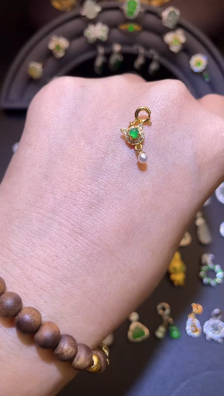 吊坠(不含链)银S925镶嵌翡翠1