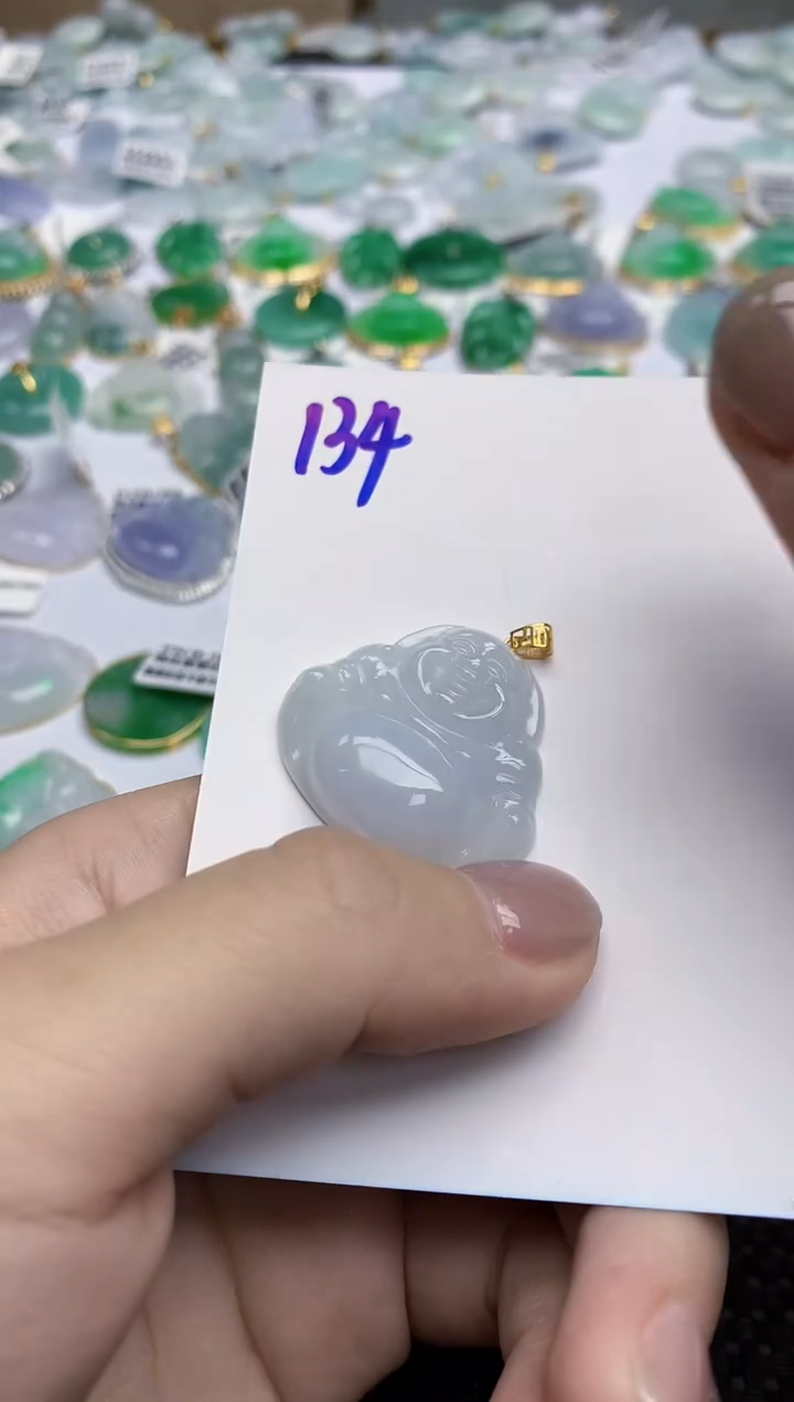 【闪购商品】翡翠颈饰18K金镶嵌天然翡翠A货