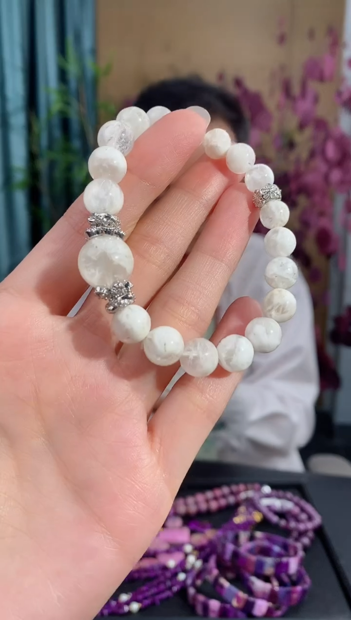 【闪购商品】水晶手串银S925镶嵌202雪花幽灵