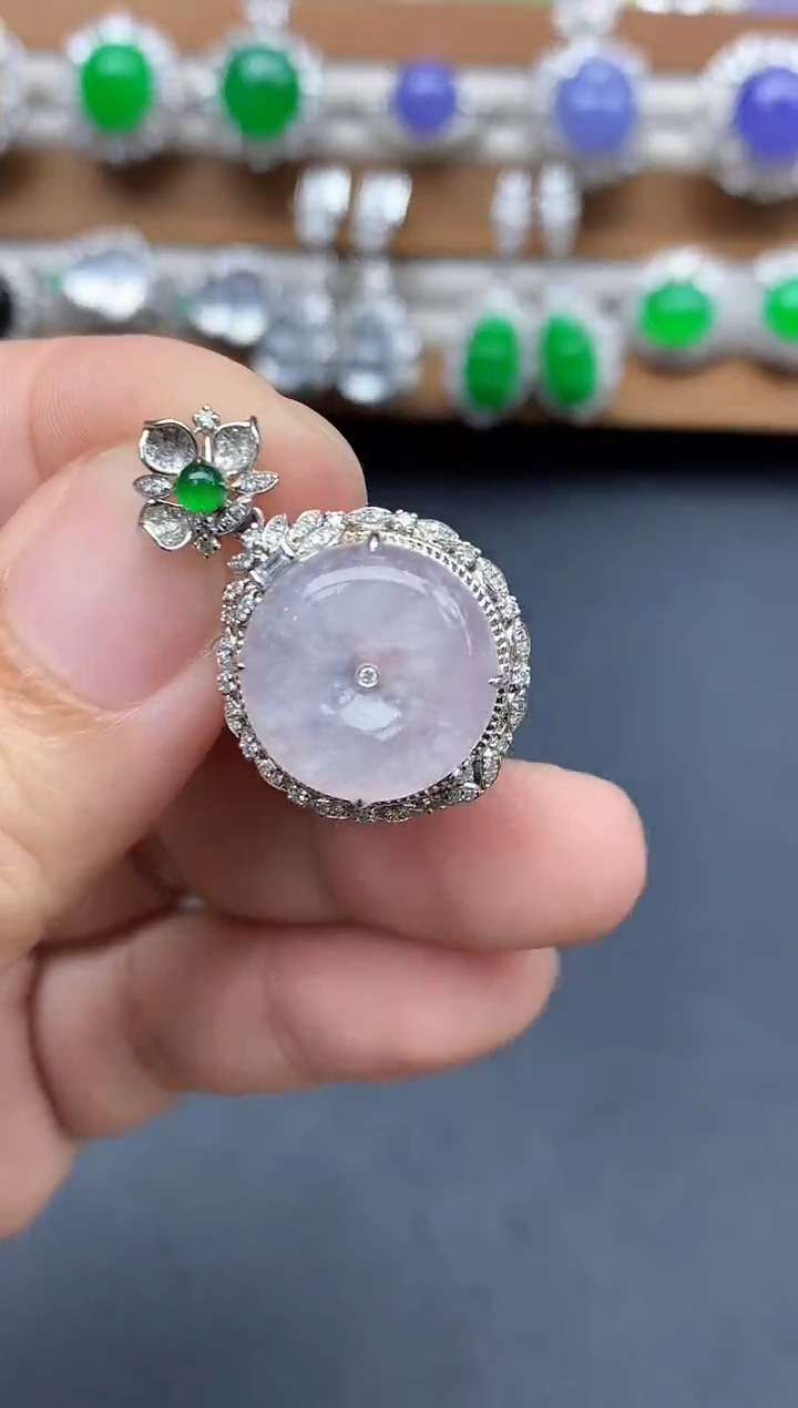 颈饰18K金镶嵌翡翠479-中国好珍宝