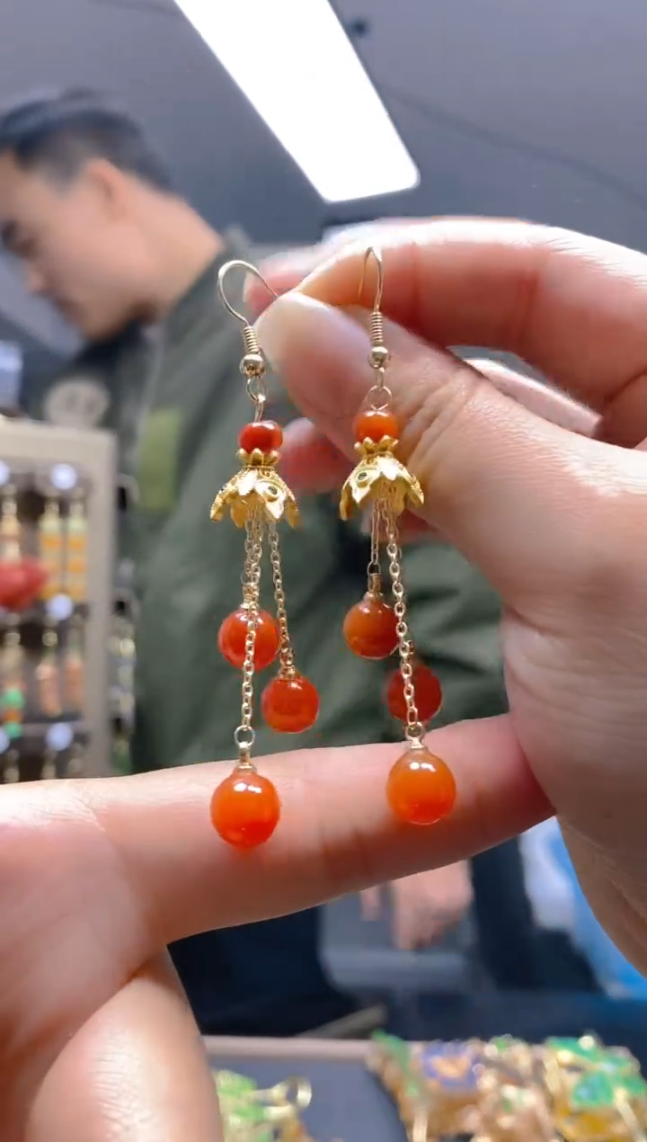 【闪购商品】翡翠耳饰合金0165翡翠耳钩