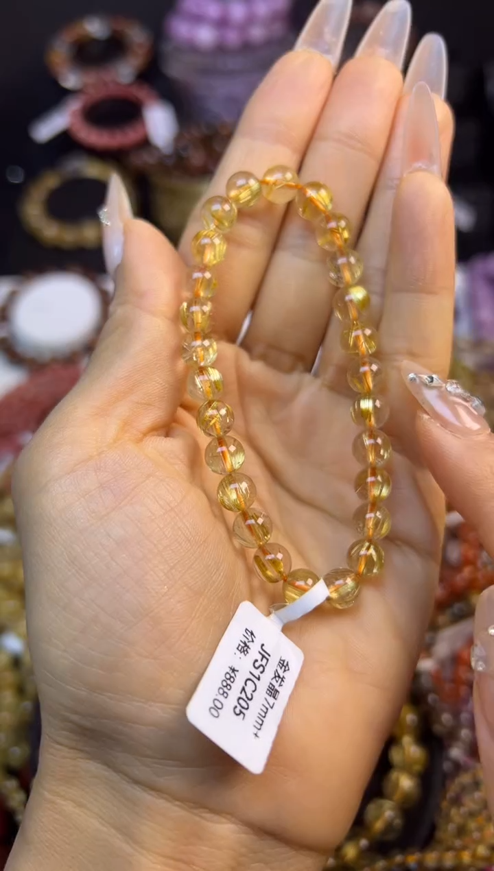 未镶嵌手串水晶金发晶7.4mm