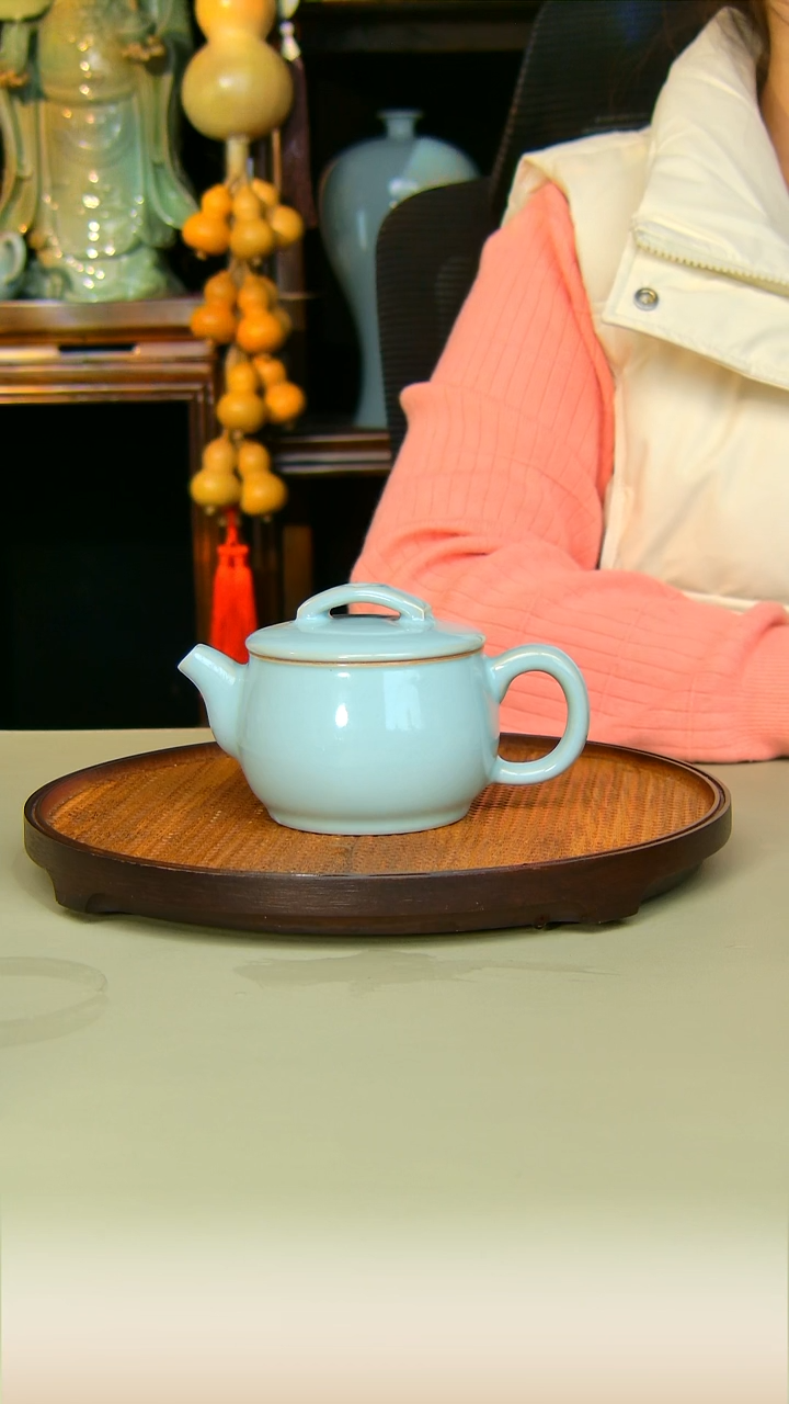 汝瓷汉瓦全手工原矿天青全手工