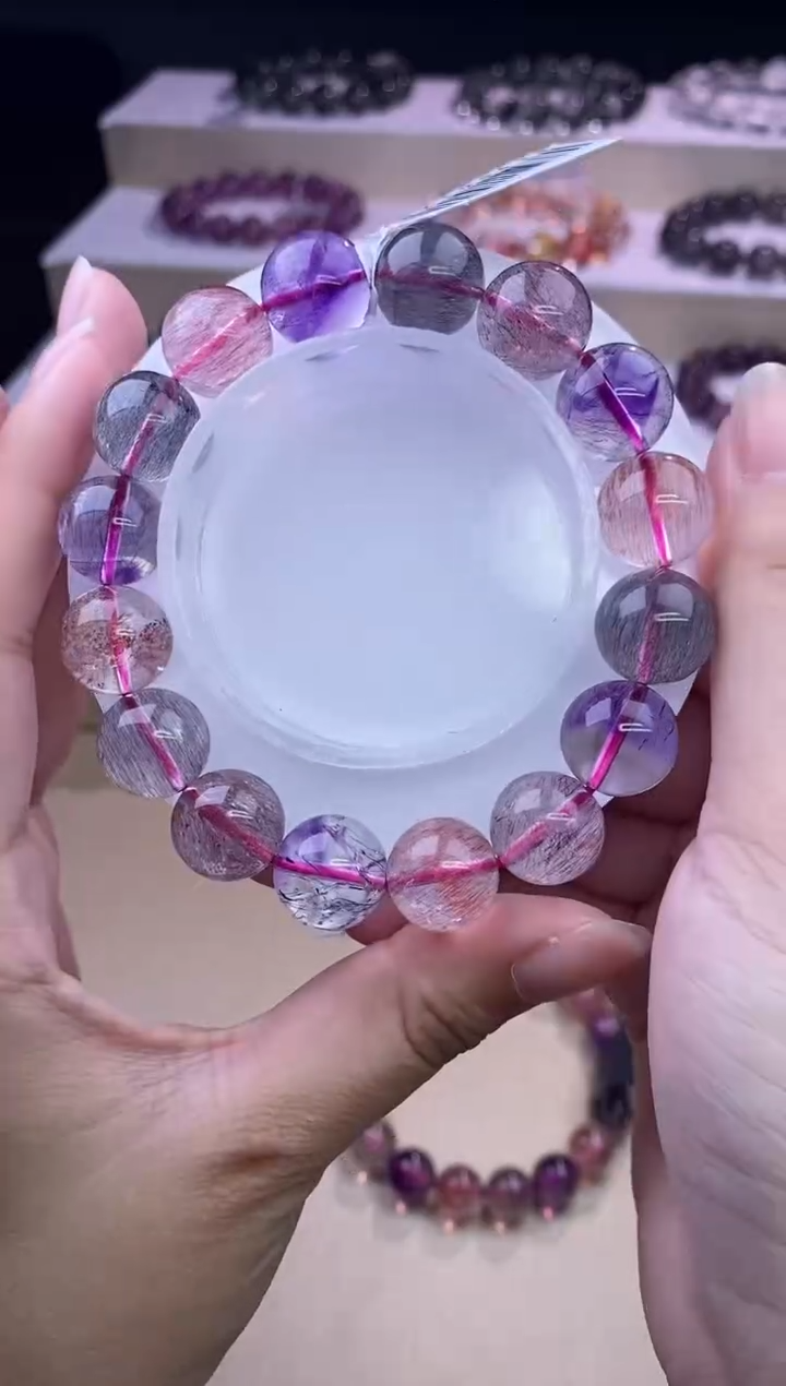 水晶手链未镶嵌黑加仑超七单圈13m+