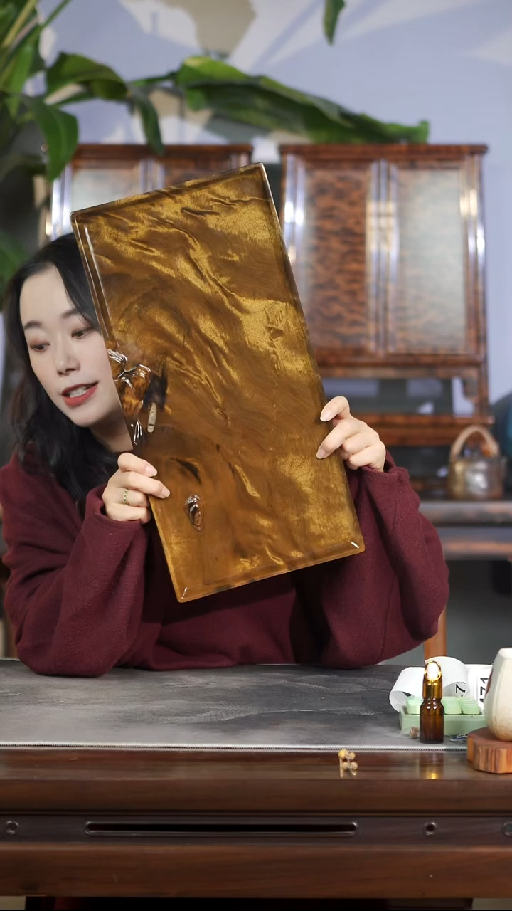 金丝楠满花精工孤舟茶盘811