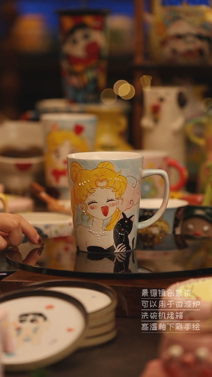 陶瓷景德镇可爱陶瓷釉下彩绘设计师款